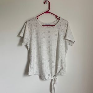 White blouse with flower pattern